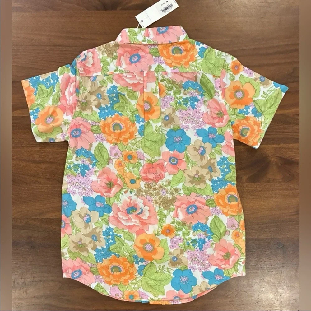 NWT- Janie and Jack Floral Button Down Shirt - Picture 3 of 4